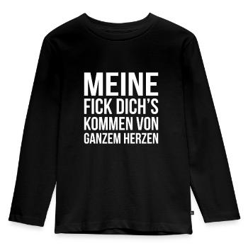 Lustig - Kinder Premium Bio Langarmshirt - Schwarz - Vorne - AI Model Kid Male (0cm)