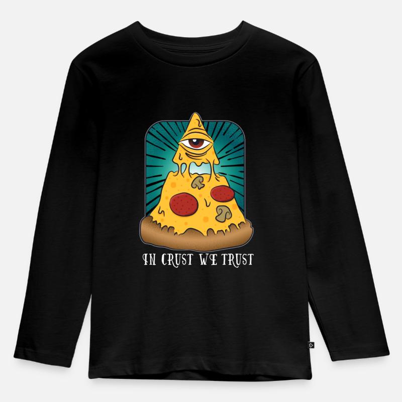 In Crust We Trust - Kinder Premium Bio Langarmshirt - Schwarz