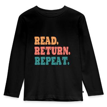 Bibliothèque livre e-book Thriller écrivain - T-shirt manches longues Premium Enfant - noir - Devant - AI Model Kid Male (0cm)