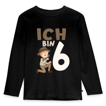 6. Geburtstag Forscher 6 Jahre Kindergeburtstag - Kinder Premium Bio Langarmshirt - Schwarz - Vorne - AI Model Kid Male (0cm)