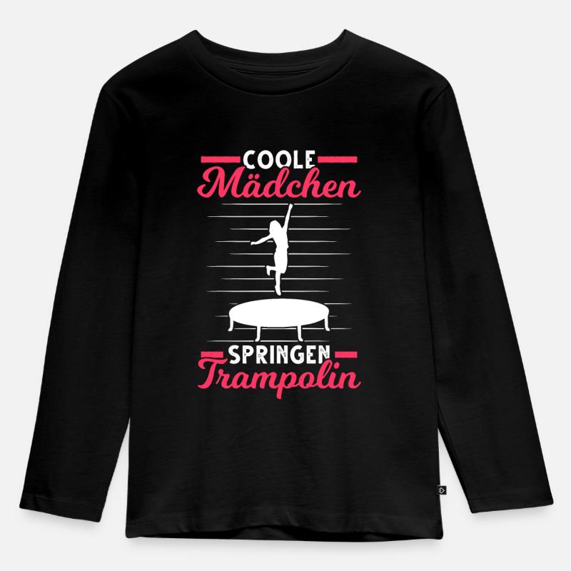 Coole Mädchen springen Trampolin Trampolinspringer - Kinder Premium Bio Langarmshirt - Schwarz