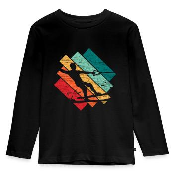 Wasserski - Kinder Premium Bio Langarmshirt - Schwarz - Vorne - AI Model Kid Male (0cm)
