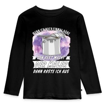 FARBDOSE MALER MACHT DEN REST - Kinder Premium Bio Langarmshirt - Schwarz - Vorne - AI Model Kid Male (0cm)
