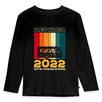 Funny Retirement Gift for Men, Retired 2022 - Kinder Premium Bio Langarmshirt - Schwarz - Vorne - AI Model Kid Male (0cm)