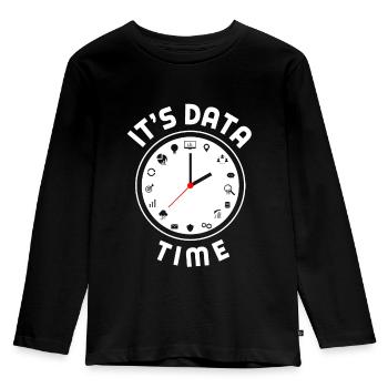Data Engineering Data Analytics It's Data Time - Kids' Premium Longsleeve Shirt - black - Front - AI Model Kid Male (0cm)