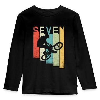 Children's 7th birthday BMX 7 years children's birthday - Kids' Premium Longsleeve Shirt - black - Front - AI Model Kid Male (0cm)