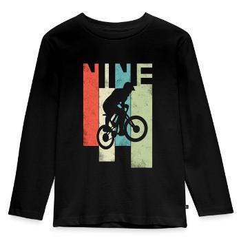 Children 9th birthday BMX 9 years children's birthday - Kids' Premium Longsleeve Shirt - black - Front - AI Model Kid Male (0cm)