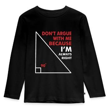 Prof de maths - maths blague par le professeur - T-shirt manches longues Premium Enfant - noir - Devant - AI Model Kid Male (0cm)