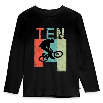 Mountain Bike Downhill 10 Kids Birthday BMX - Kids' Premium Longsleeve Shirt - black - Front - AI Model Kid Male (0cm)