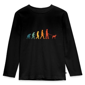 Whippet Evoluition Retro Greyhound Sighthound - Kids' Premium Longsleeve Shirt - black - Front - AI Model Kid Male (0cm)