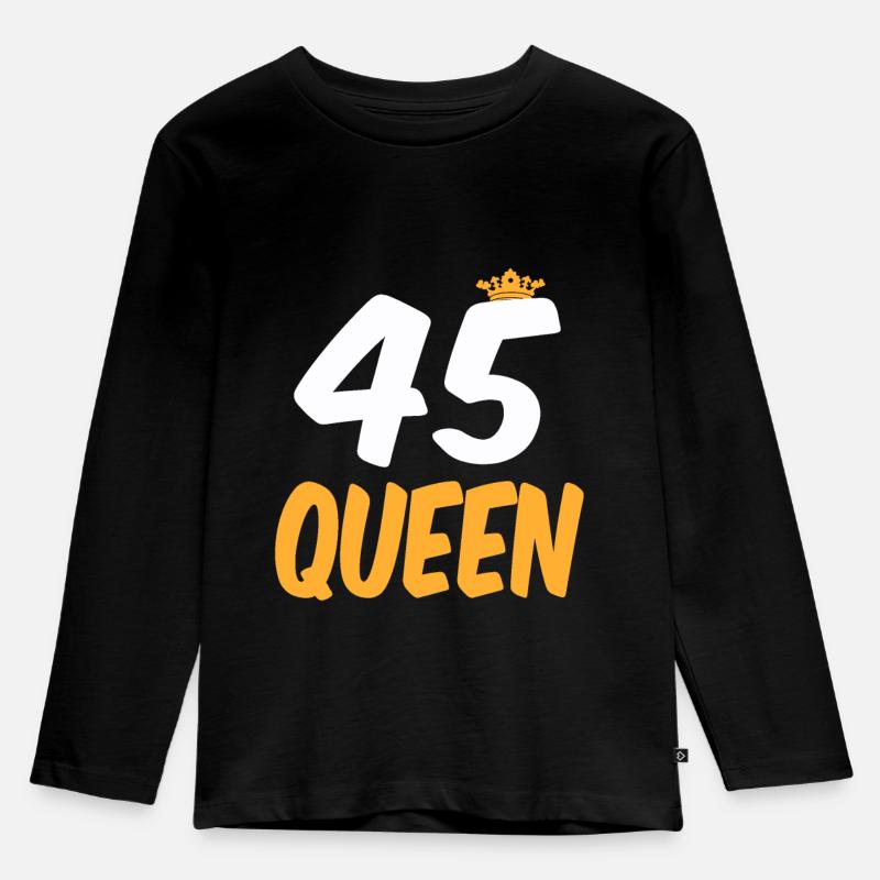 45. Geburtstag 45 Jährige 45 Jahre - Kinder Premium Bio Langarmshirt - Schwarz