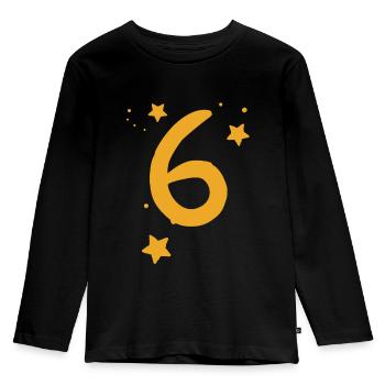 6 Geburtstag 6 Jahre - Kinder Premium Bio Langarmshirt - Schwarz - Vorne - AI Model Kid Male (0cm)