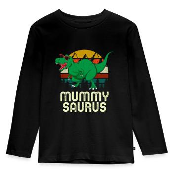 Mummy Saurus Rex Mummy Dinosaur Mummysaurus - Kids' Premium Longsleeve Shirt - black - Front - AI Model Kid Male (0cm)
