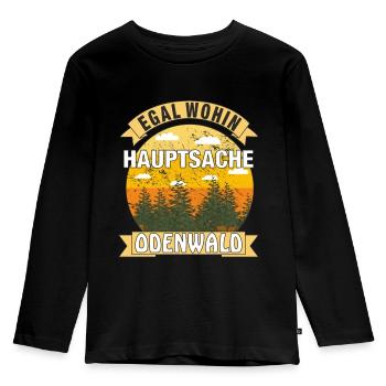 HAUPTSACHE ODENWALD - Kinder Premium Bio Langarmshirt - Schwarz - Vorne - AI Model Kid Male (0cm)