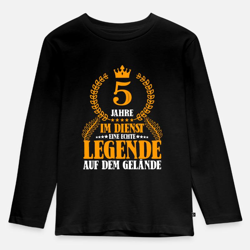 5 Jähriges Dienstjubiläum Firmenjubiläum Jubiläum - Kinder Premium Bio Langarmshirt - Schwarz