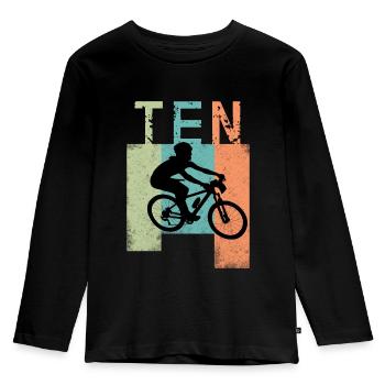 Children 10 Birthday BMX 10Years Children's Birthday - Kids' Premium Longsleeve Shirt - black - Front - AI Model Kid Male (0cm)