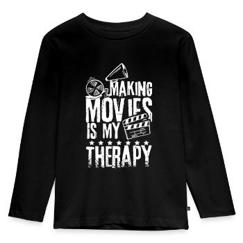 Filmmaker - Kids' Premium Longsleeve Shirt - black - Front - AI Model Kid Male (0cm)