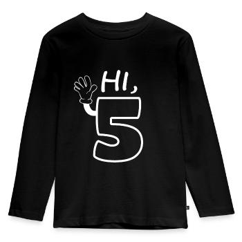 Hi Five Birthday Hi 5 Jahre Geburtstag Kinder - Kinder Premium Bio Langarmshirt - Schwarz - Vorne - AI Model Kid Male (0cm)