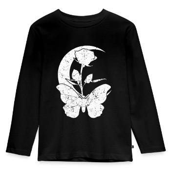 Moths Moon Rose Moth - Kids' Premium Longsleeve Shirt - black - Front - AI Model Kid Male (0cm)