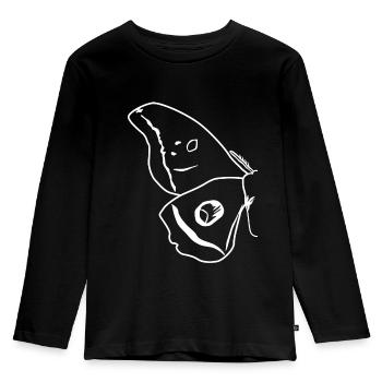 Moth Outline Wing Moth - Kids' Premium Longsleeve Shirt - black - Front - AI Model Kid Male (0cm)