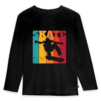Skateboarding Skateboard Skateboarder Vintage - Kids' Premium Longsleeve Shirt - black - Front - AI Model Kid Male (0cm)