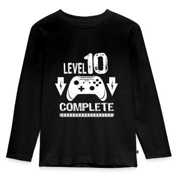 10 Birthday Young Level 10 Complete Gift Idea - Kids' Premium Longsleeve Shirt - black - Front - AI Model Kid Male (0cm)