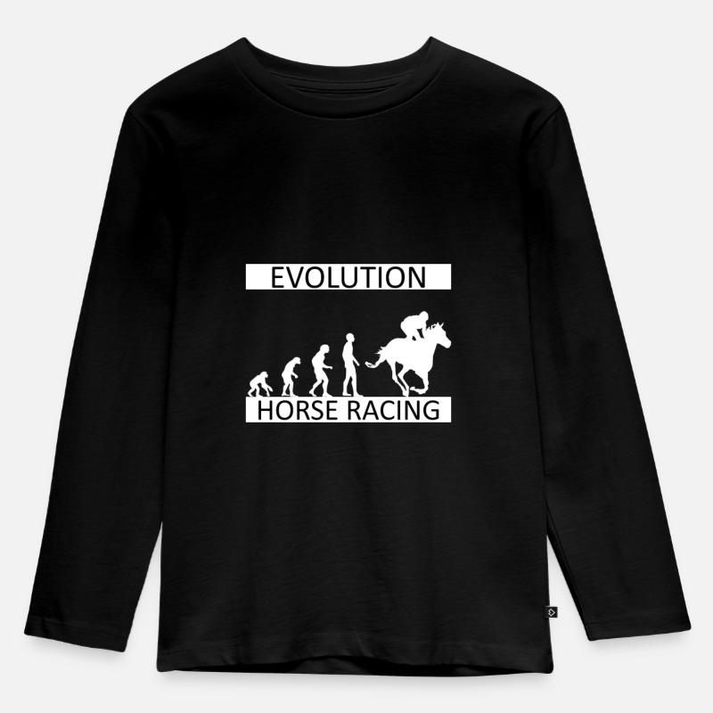 Evolution Équitation Courses de chevaux Jockey Courses de chevaux - T-shirt manches longues Premium Enfant - noir