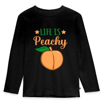 Peach - Kids' Premium Longsleeve Shirt - black - Front - AI Model Kid Male (0cm)