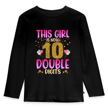 Drôle cette fille a maintenant 10 ans à deux chiffres - T-shirt manches longues Premium Enfant - noir - Devant - AI Model Kid Male (0cm)