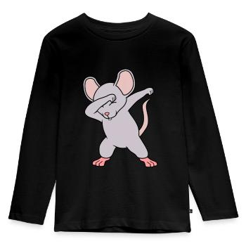 Maus - Kinder Premium Bio Langarmshirt - Schwarz - Vorne - AI Model Kid Male (0cm)