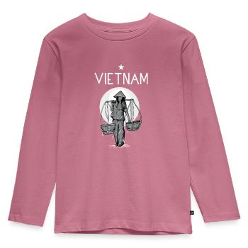 Vietnam I Hanoi Scooter Pho Bo Travel Motive for - Kids' Premium Longsleeve Shirt - mauve - Front - AI Model Kid Female (0cm)