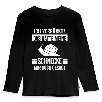 Schnecke Schnecken - Kinder Premium Bio Langarmshirt - Schwarz - Vorne - AI Model Kid Male (0cm)