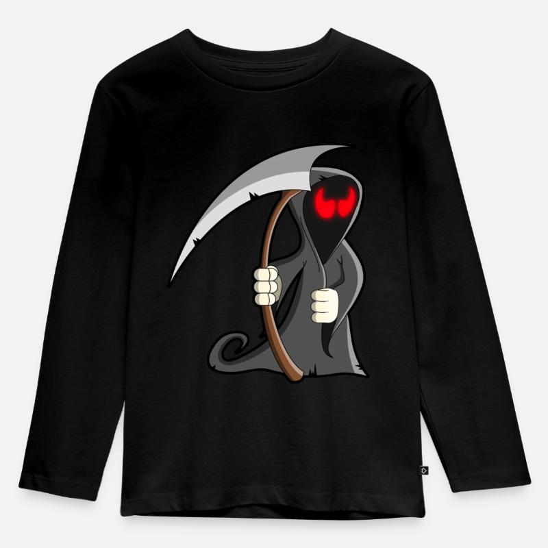 Sensenmann - Kinder Premium Bio Langarmshirt - Schwarz