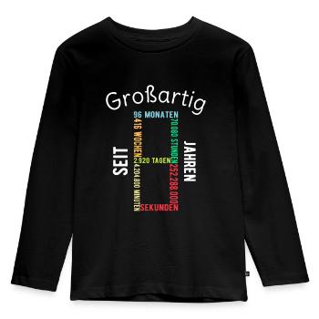 8. Geburtstag 8 Jahre Mädchen Jungen Geschenk - Kinder Premium Bio Langarmshirt - Schwarz - Vorne - AI Model Kid Male (0cm)