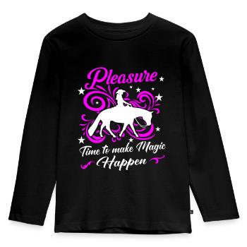 Pleasure western rider - Kids' Premium Longsleeve Shirt - black - Front - AI Model Kid Male (0cm)