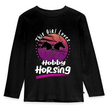 This Girl Loves Hobby Horsing Hobby Horse - T-shirt manches longues Premium Enfant - noir - Devant - AI Model Kid Male (0cm)