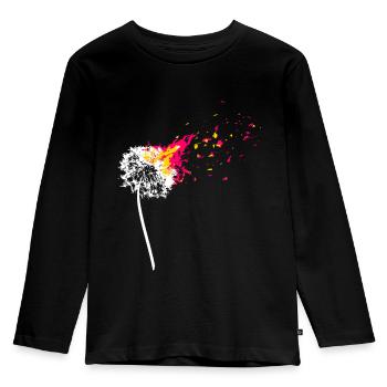 Burning Dandelion, Dandelion Abstract - Kids' Premium Longsleeve Shirt - black - Front - AI Model Kid Male (0cm)