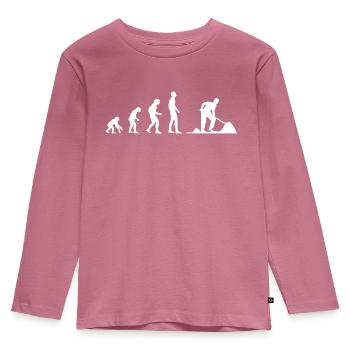 Construction workers work work evolution gift - Kids' Premium Longsleeve Shirt - mauve - Front - AI Model Kid Female (0cm)