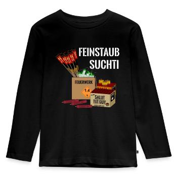 Pyro Feuerwerk - Kinder Premium Bio Langarmshirt - Schwarz - Vorne - AI Model Kid Male (0cm)