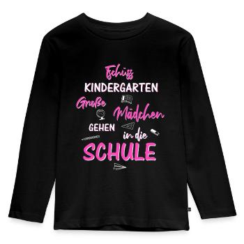 Au revoir maternelle - T-shirt manches longues Premium Enfant - noir - Devant - AI Model Kid Male (0cm)