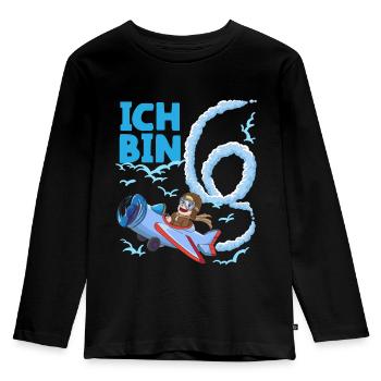 6. Geburtstag Pilot Flugzeug Jungen Geschenk - Kinder Premium Bio Langarmshirt - Schwarz - Vorne - AI Model Kid Male (0cm)