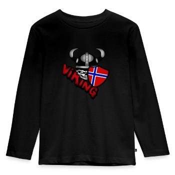 Norwegen - Kinder Premium Bio Langarmshirt - Schwarz - Vorne - AI Model Kid Male (0cm)