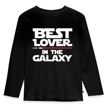 best lover in the galaxy - Kids' Premium Longsleeve Shirt - black - Front - AI Model Kid Male (0cm)