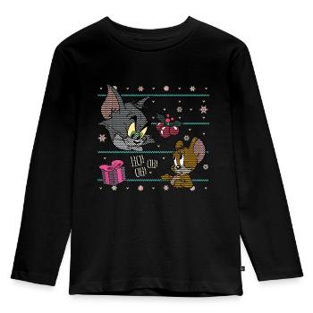 Tom und Jerry Ugly X-Mas Ho! Oh! Oh! - Kids' Premium Longsleeve Shirt - black - Front - AI Model Kid Male (0cm)