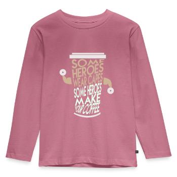Kaffee Power Energie - Kaffee macht mich stark - Kinder Premium Bio Langarmshirt - Mauve - Vorne - AI Model Kid Female (0cm)