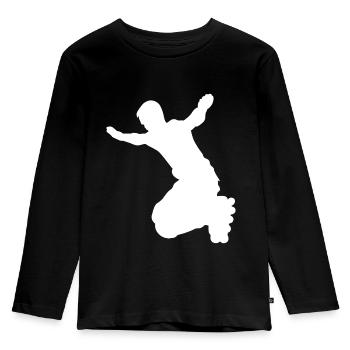 Patins rollers rollers patins - T-shirt manches longues Premium Enfant - noir - Devant - AI Model Kid Male (0cm)