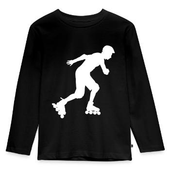 Patins rollers rollers patins - T-shirt manches longues Premium Enfant - noir - Devant - AI Model Kid Male (0cm)