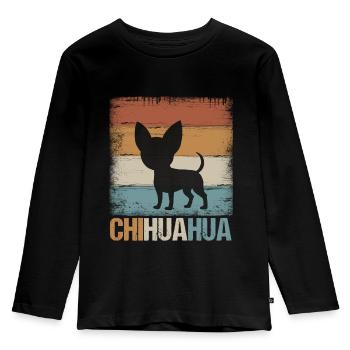 Chihuahua - Kinder Premium Bio Langarmshirt - Schwarz - Vorne - AI Model Kid Male (0cm)
