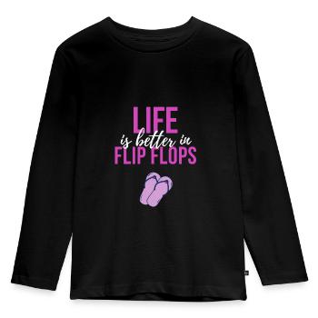 Flip flops life - Kids' Premium Longsleeve Shirt - black - Front - AI Model Kid Male (0cm)