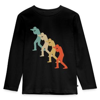 Retro Vintage Style Photograf Fotograf Kamera - Kinder Premium Bio Langarmshirt - Schwarz - Vorne - AI Model Kid Male (0cm)